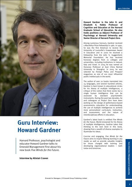 Guru Interview: Howard Gardner