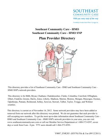 HMO Southeast Community Care - HMO SNP Plan Provider Directory
