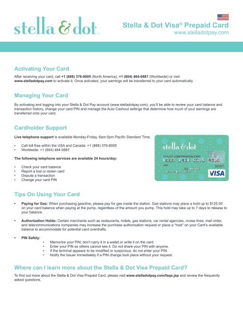 Stella & Dot VisaÂ® Prepaid Card - Stella and Dot