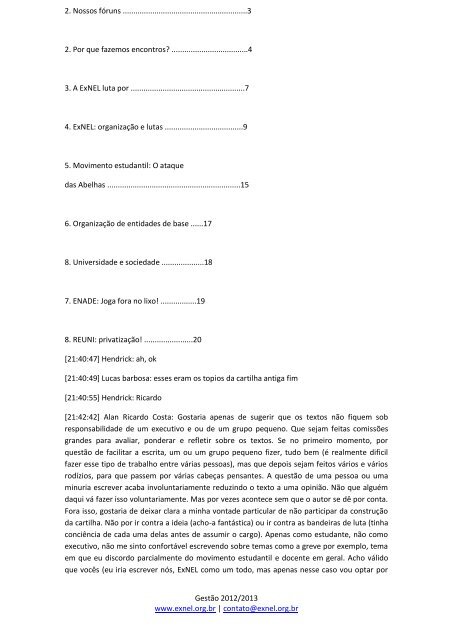 RELATORIA DA REUNIÃƒO DA ExNEL DO DIA 09 - Blogs