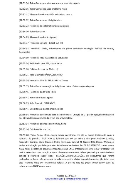 RELATORIA DA REUNIÃƒO DA ExNEL DO DIA 09 - Blogs