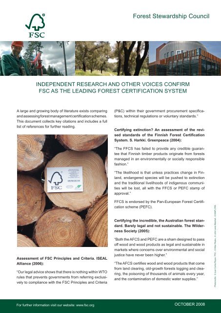 Independent Reports on FSC PDF, Size: 219,25 KB Added - Forest ...