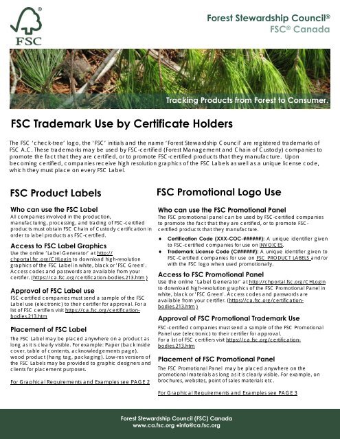 FSC Trademark Use for Certificate Holders Fact Sheet PDF, Size