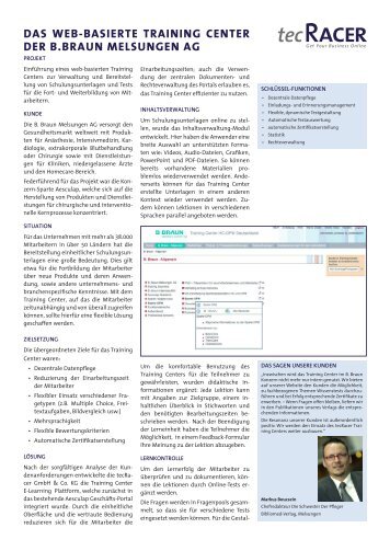 das web-basierte training center der b.braun melsungen ... - iBusiness