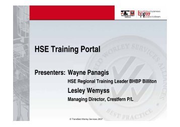 HSE Training Portal - Transfield Worley