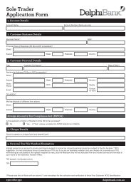 Sole Trader Account Application Form - Delphi Bank