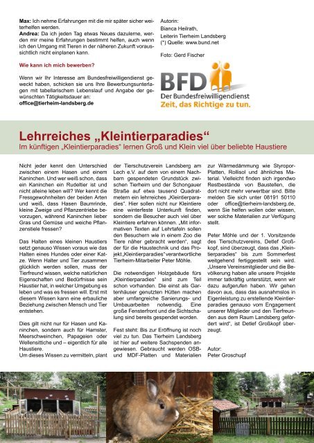 Tierheim Landsberg Zeitung 2015