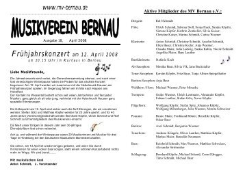 Infoblatt - Musikverein Bernau