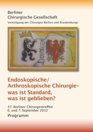 Programm Berliner Chirurgische Gesellschaft - BCG-Jahrestagung
