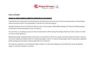 Download press release here - Kenya Airways