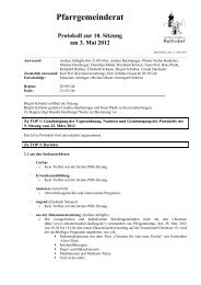 Pfarrgemeinderat Protokoll zur 10. Sitzung am 3. Mai 2012