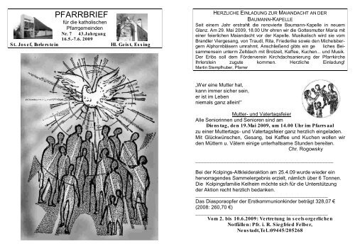 pfarr brief - Katholische Pfarrgemeinde St. Josef Ihrlerstein