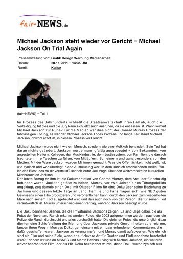 Michael Jackson On Trial Again - fair-NEWS.de