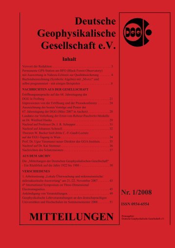 Vollständige Aktuelle Ausgabe Nr. 1/2008 (pdf) - Deutsche ...