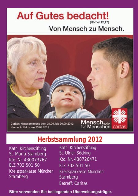 Herbst 2012 Pfarrbrief - Pfarrei Starnberg