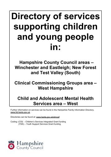 Directory of services supporting children and young people in: