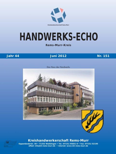 Handwerks-Echo Nr. 151 - Kreishandwerkerschaft Rems-Murr