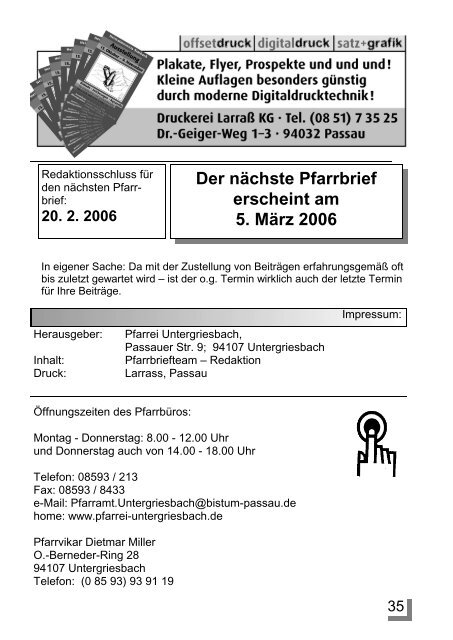 Der Pfarrbrief zu Weihnachten - Pfarrei Untergriesbach