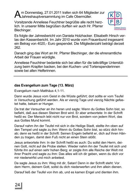 Der nächste Pfarrbrief erscheint am 17. April 2011 - Pfarrei ...