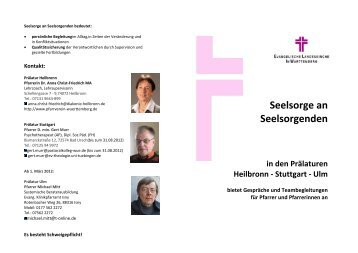 Seelsorge an Seelsorgenden - Evangelischer Pfarrverein in ...