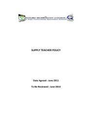 SUPPLY TEACHER POLICY - The Hollins Technology College