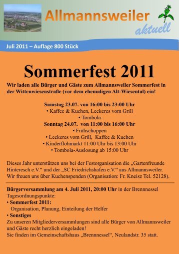 Sommerfest 2011 - Allmannsweiler