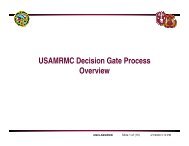 Decision Gate - US Army Medical Research and Materiel Command