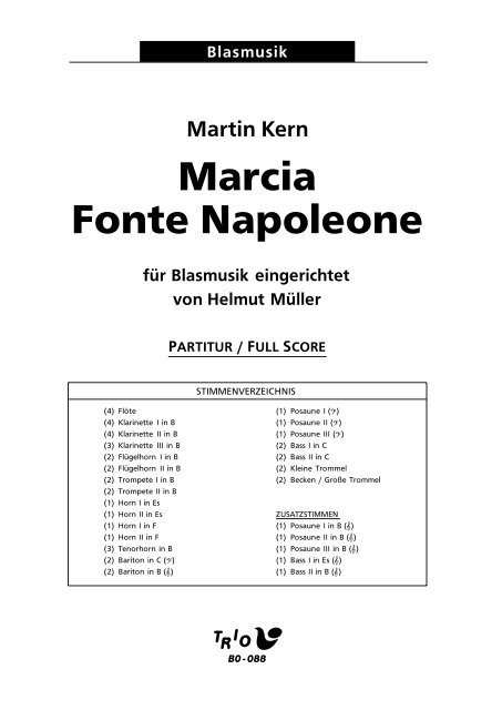 Marcia Fonte Napoleone - Demopartitur (BO-088)