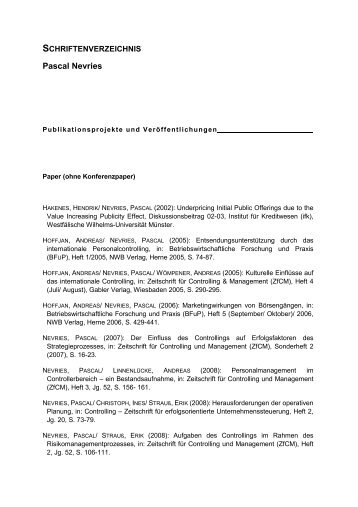 Schriftenverzeichnis - Reinhard-Mohn-Institut