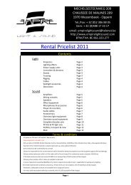 Rental Pricelist 2011 - EMPIRE Light & Sound