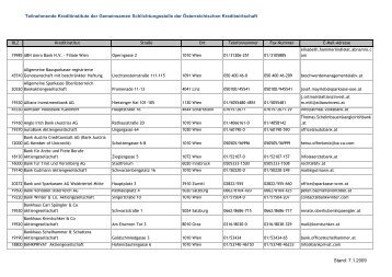 Teilnehmende Kreditinstitute - Bankenschlichtung Österreich