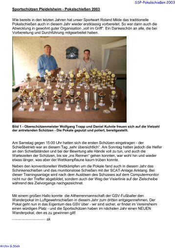 SSP Pokalschiessen 2003 - Sportschuetzen-pleidelsheim.de