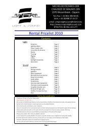 Rental Pricelist 2010 - EMPIRE Light & Sound