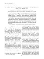 bottom-up regulation of plant community structure ... - Sevilleta LTER