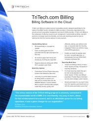 TriTech.com Billing - TriTech Software Systems