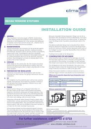 INSTALLATION GUIDE - Climatec Windows Limited