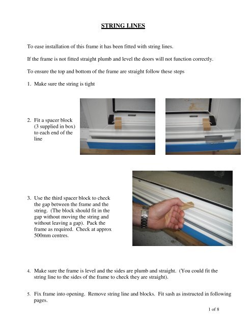 Bi-Folding Door Fitting Instructions - Specialist Frame