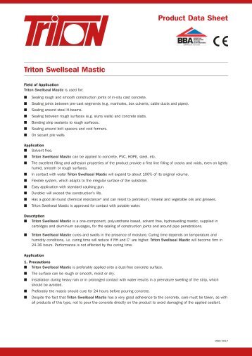 Triton SWELLSEAL MASTIC - Triton Chemicals