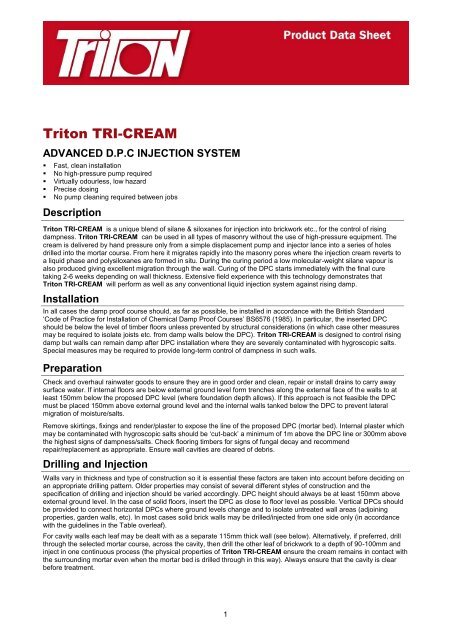 Tri-Cream Data Sheet Download - Triton Chemicals