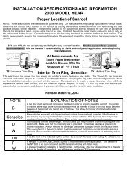 2003 Sunroof Application Guide - TechnologyLK.com