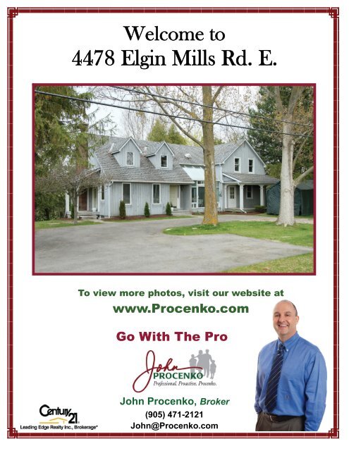 4478 Elgin Mills Rd. E. - John Procenko