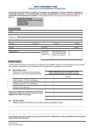 ENTRY ASSESSMENT FORM CERTIFICATE IN ENGINEERING ...