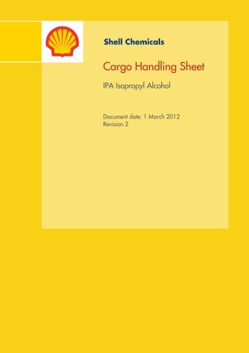 Marine Cargo Handling Sheet IPA Isopropyl Alcohol