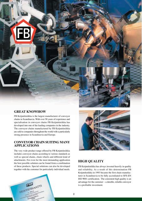 Download FB Metric Conveyor Chain Catalogue - Supply Services