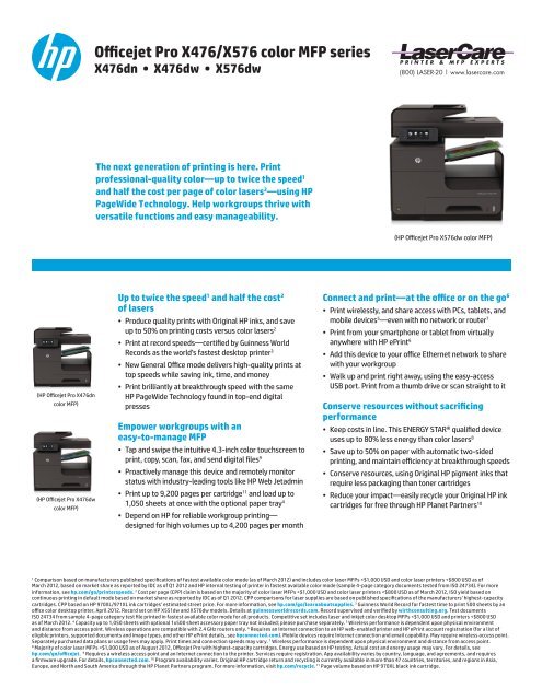 HP Officejet Pro X476/X576 color MFP series - Icecat.biz