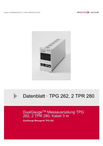 Datenblatt Ã‚Â· TPG 262, 2 TPR 280 - Pfeiffer Vacuum