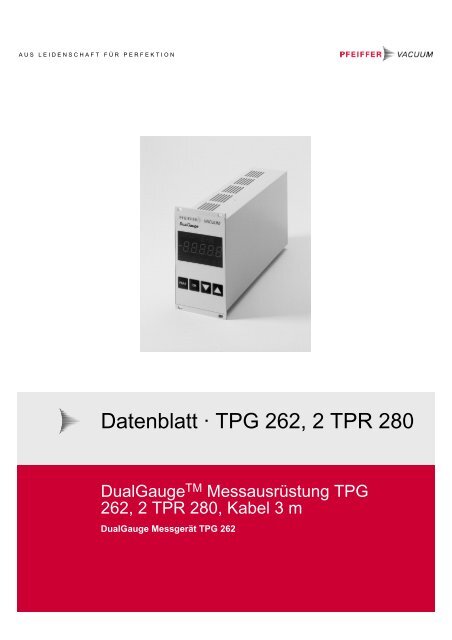 Datenblatt Ã‚Â· TPG 262, 2 TPR 280 - Pfeiffer Vacuum