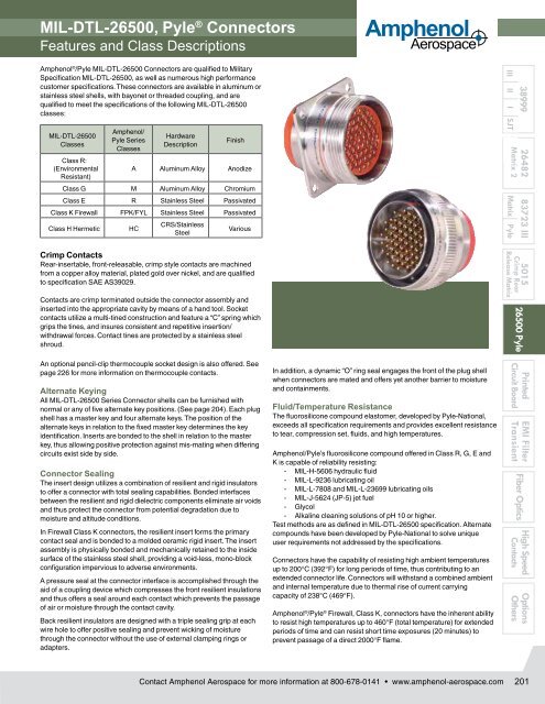 MIL-DTL-26500, PyleÂ® Connectors - Amphenol.ru