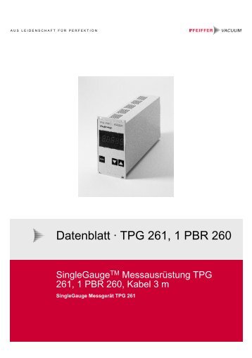 Datenblatt Ã‚Â· TPG 261, 1 PBR 260 - Pfeiffer Vacuum