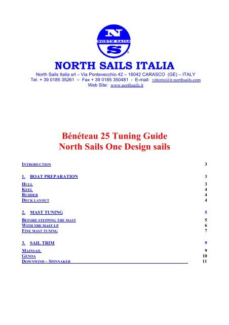 NORTH SAILS ITALIA BÃ©nÃ©teau 25 O.D. Tuning Guide ... - Platu 25